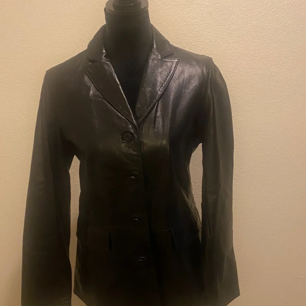 GAP Black Leather Outerwear - Picture 4 of 5